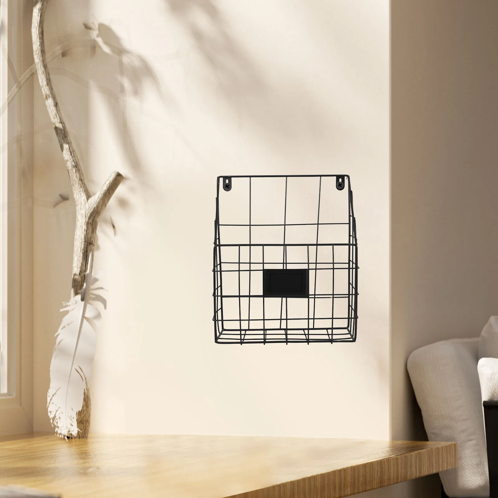 Black Wrought Iron Document Storage Rack Nordic Desk Accessories for Magazines Files Paper Organizer Desktop Organizer