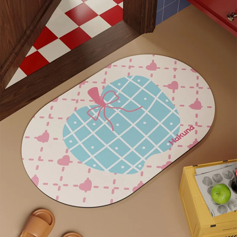 

Коврик для ванной комнаты из кожи наппа с мультяшным принтом, впитывающий, нескользящий, для туалета и прихожей