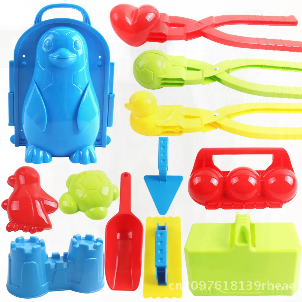 Brinquedo de luta de bola de neve das crianças inverno ao ar livre neve jogar conjunto de ferramentas de combinação de areia plástico divertido playset interativo para crianças 4-6