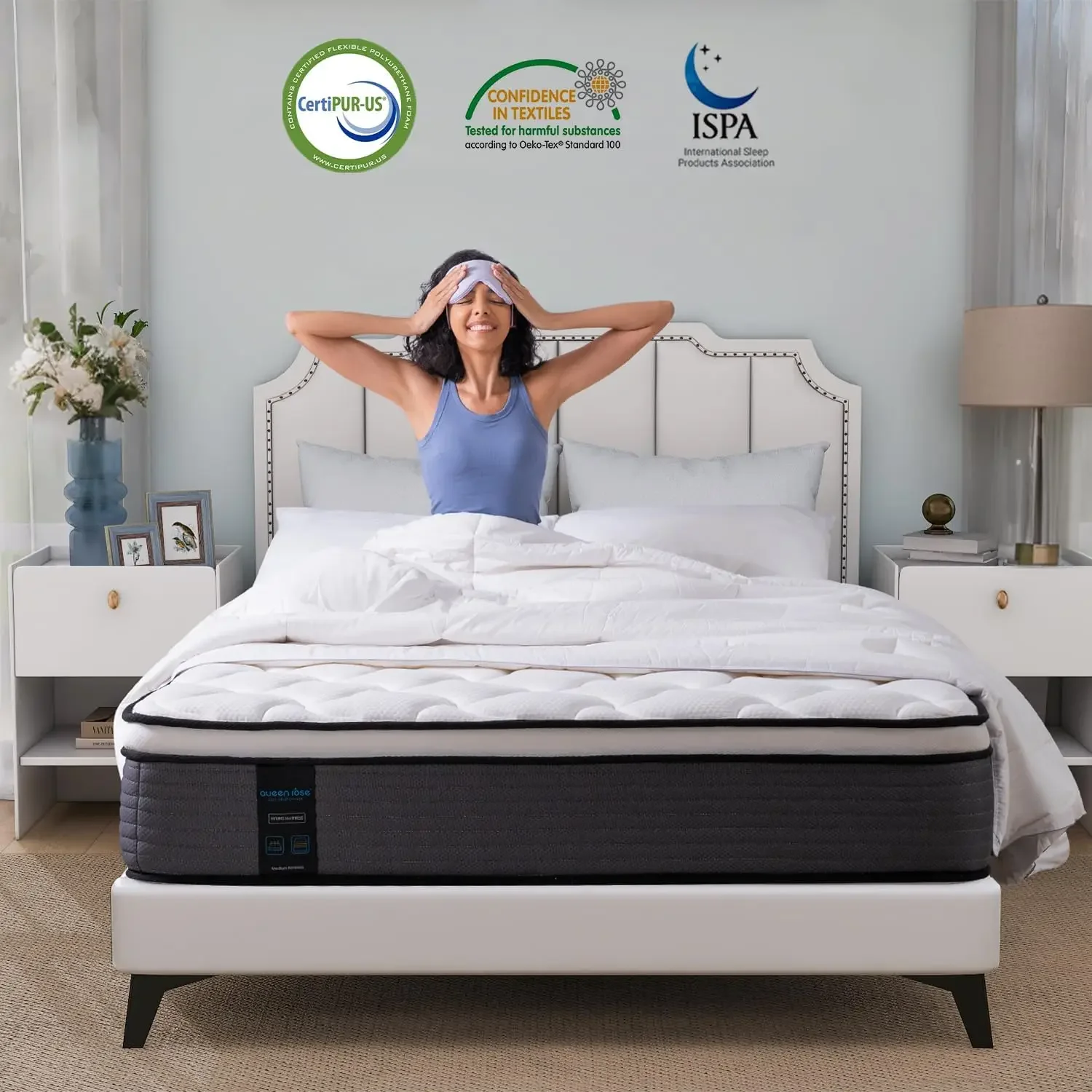 Queen Size Mattress, 12 Inch Pillow Top Hybrid Mattress in a Box, Gel Memory Foam