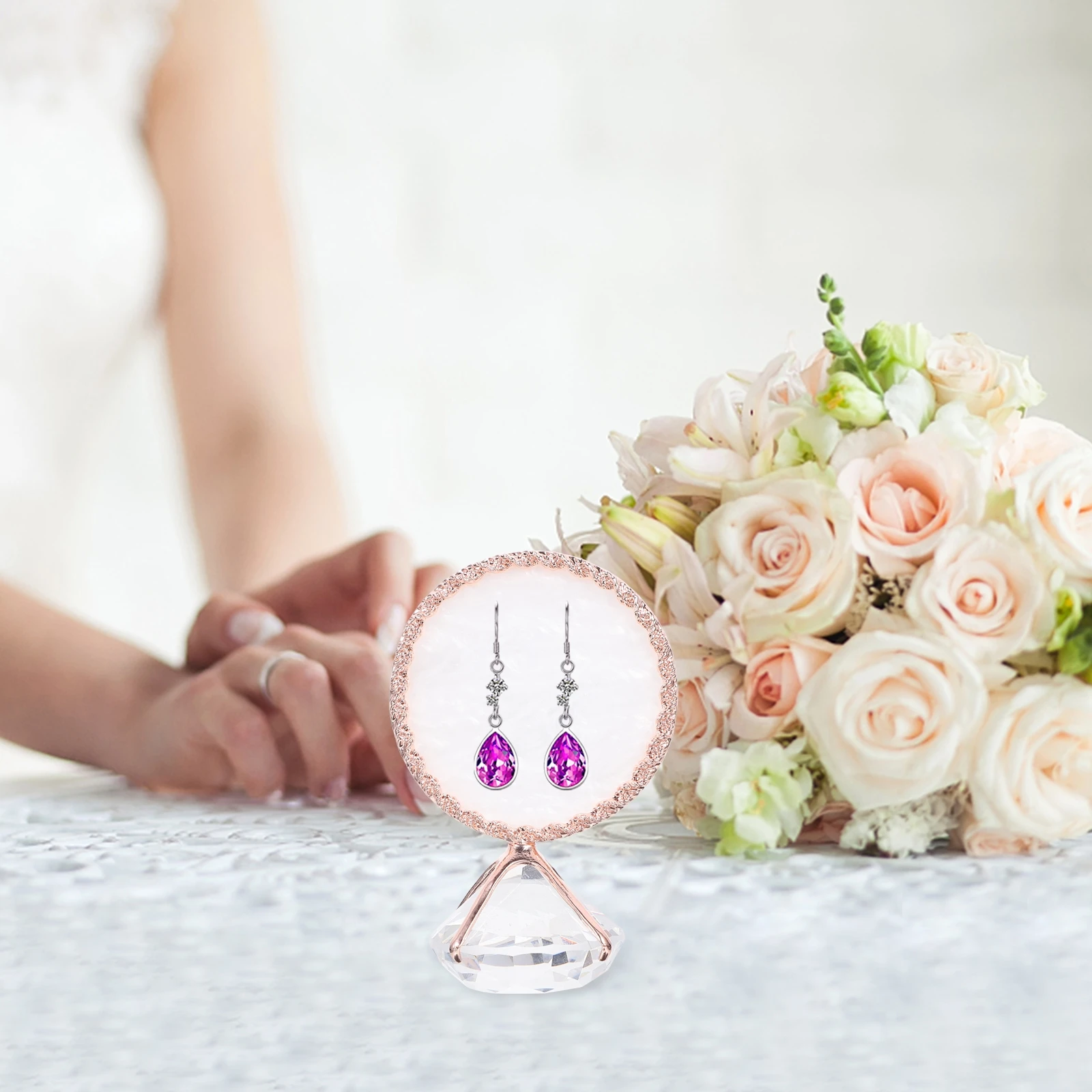 

Shell Large Diamond Earring Display Stand Shaped Stands Earrings Showcase Jewellery Holder Measurement