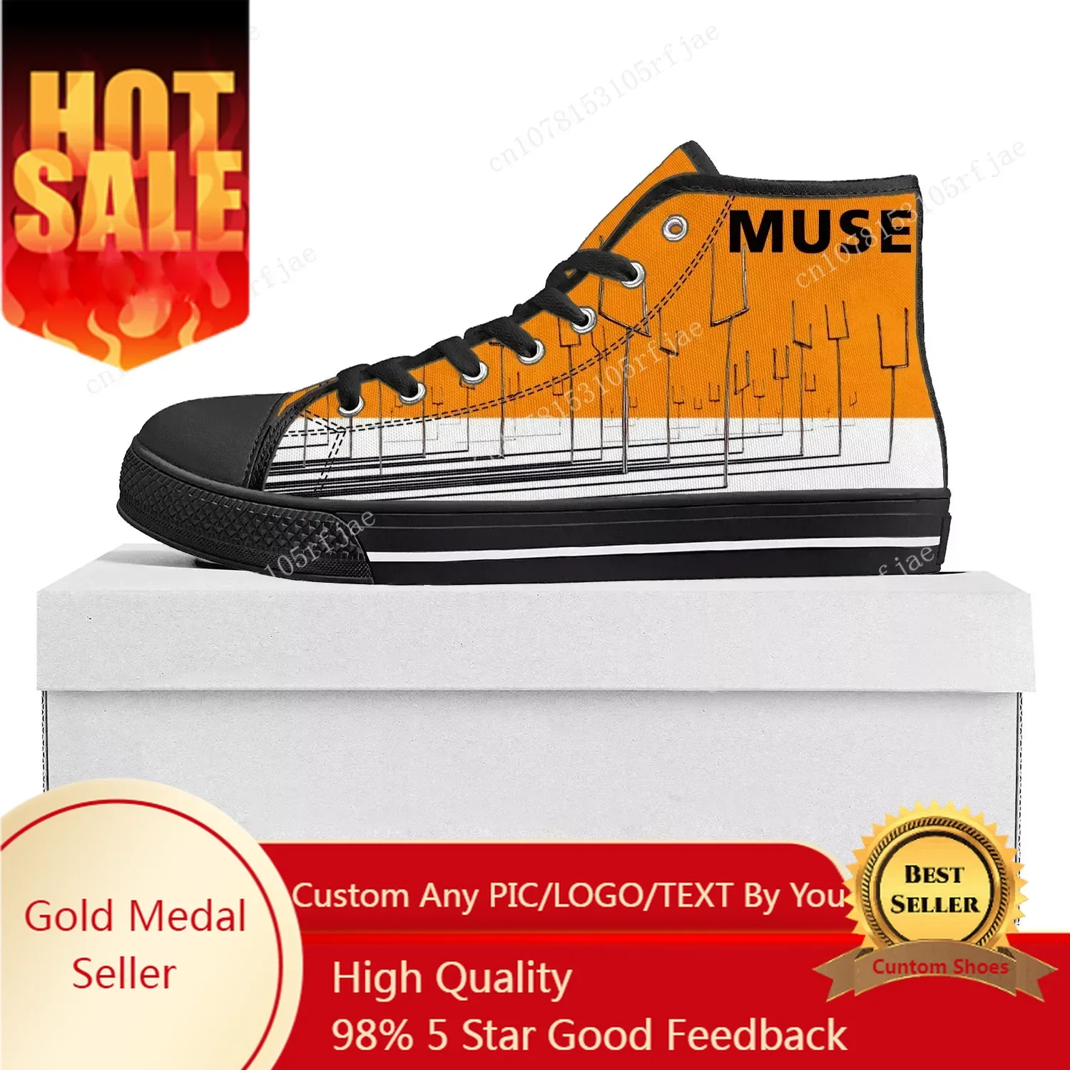 

Muse Rock Band England High Top High Quality Sneakers Mens Womens Teenager Canvas Sneaker Casual Couple Shoes Custom Shoe Black