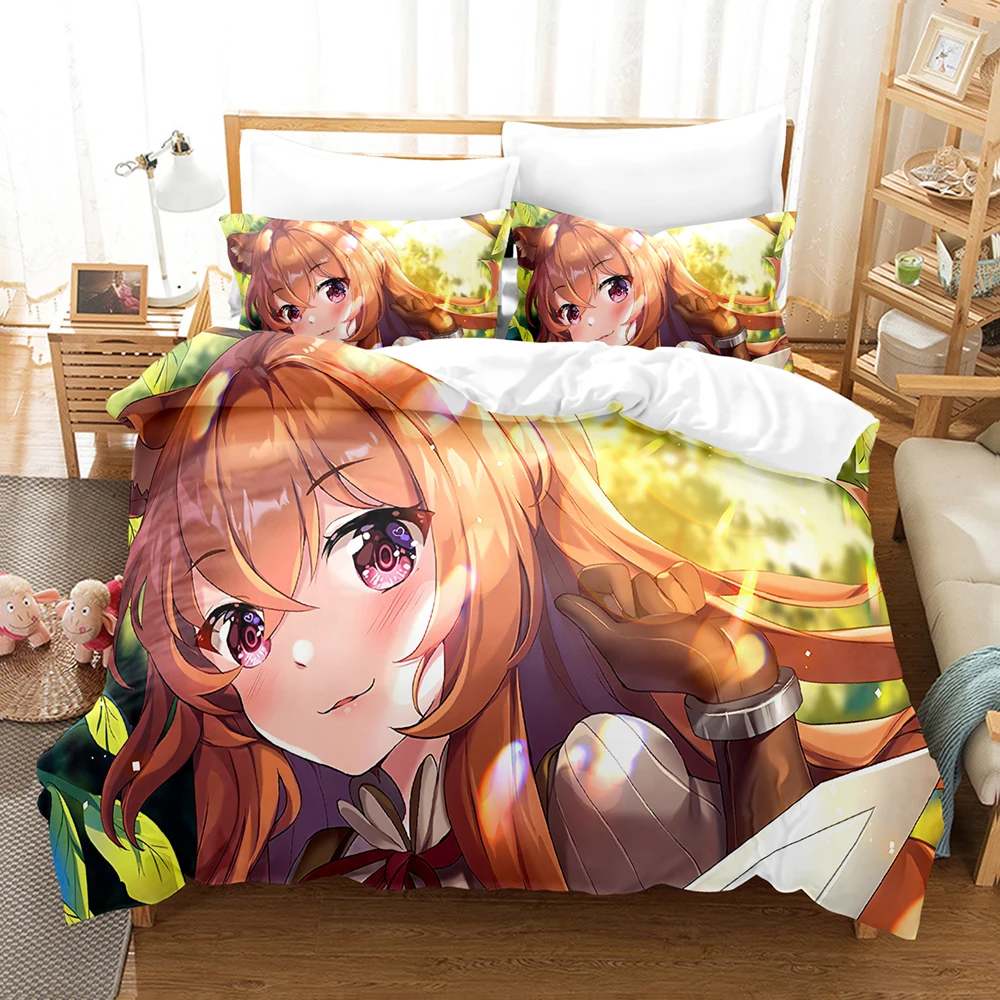 Raphtalia The Rising Of The Shield Hero Poster Duvet Cover Set With 2 Pillowcases Popular Isekai Anime Home Textile