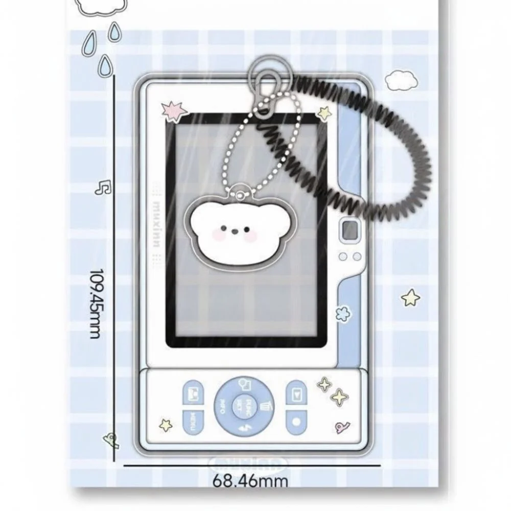 Transparent Acrylic Card Holder 3 Inch Keychain Pendant Photo Card Holder Kawaii Mobile Shape Kpop Photocard Holder