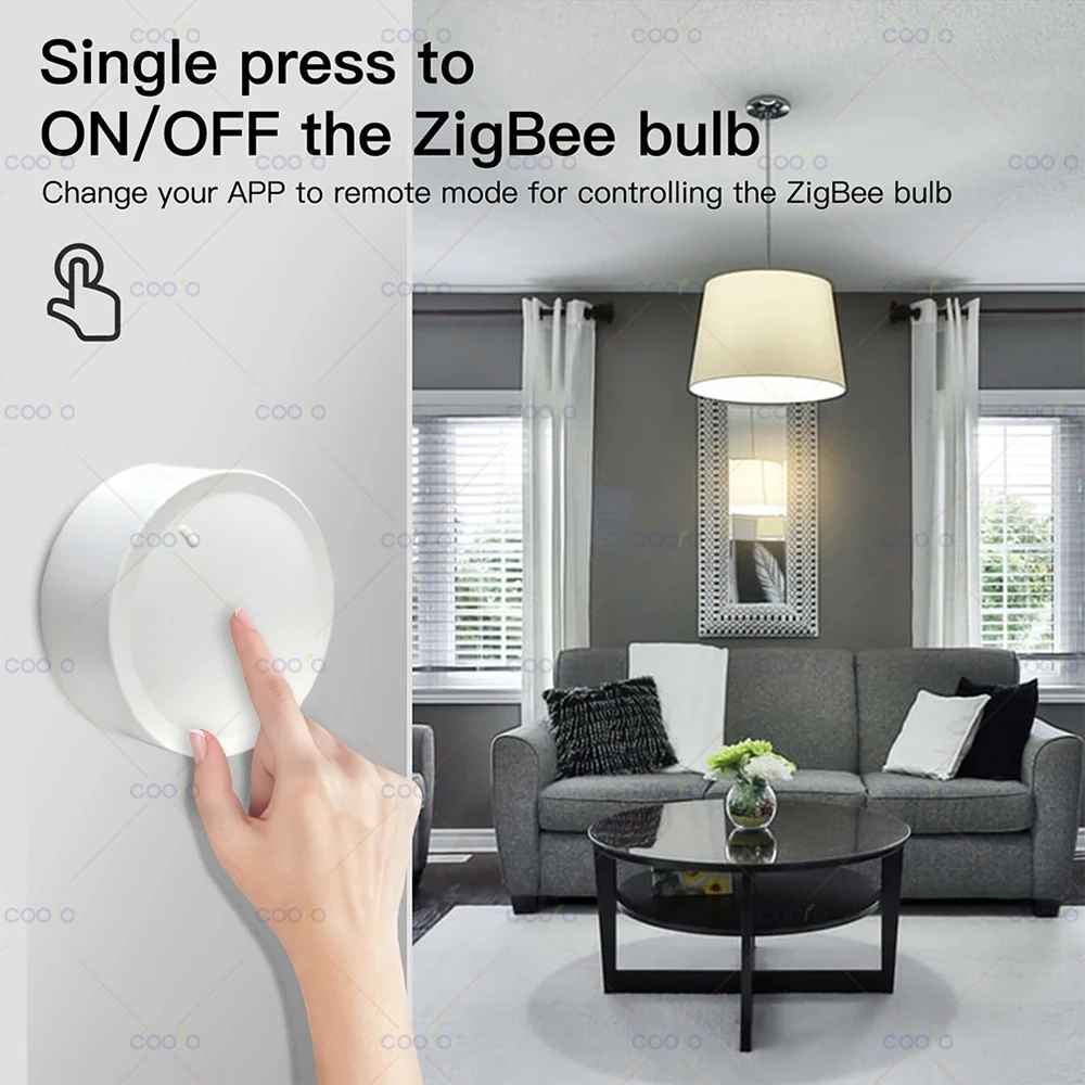 Tuya ZigBee Smart Knob Switch Wall Scene Switch pulsante alimentato a batteria Scenario di automazione pannello remoto Smart Life App