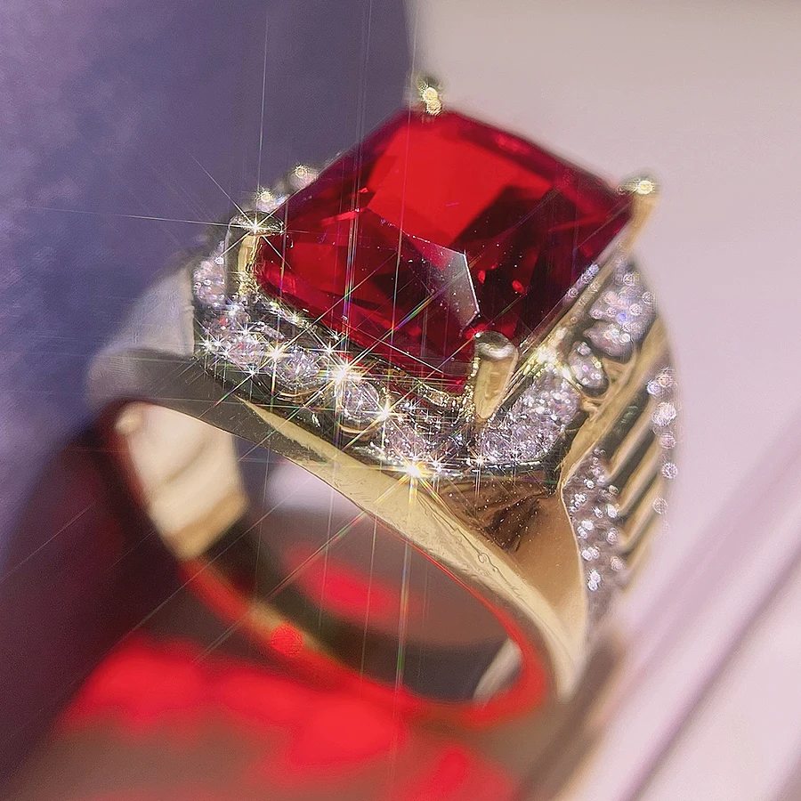 2022 NEW Luxury Ring for Women Geometry Classic Large Gemstones Banquet Queen Engaged Christmas Party Gift  Jewelry Wholesale