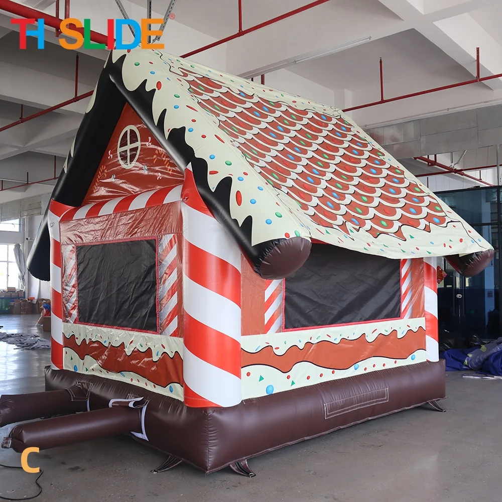 Christmas inflatable jumper house commercial PVC gingerbread bouncer house for party