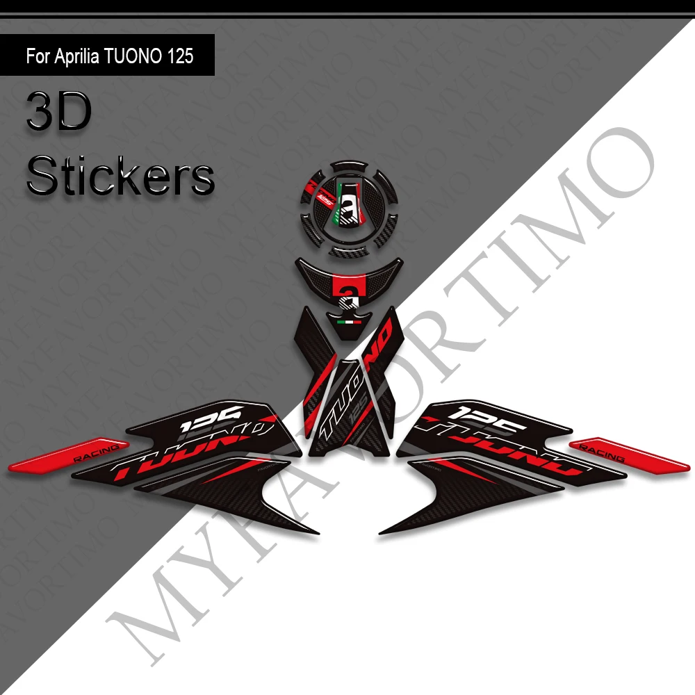 ﻿   ثلاثية الأبعاد خزان الوقود وسادة ملصقات حامي مائي دراجة نارية لأبريليا تونو 125 تونو 125