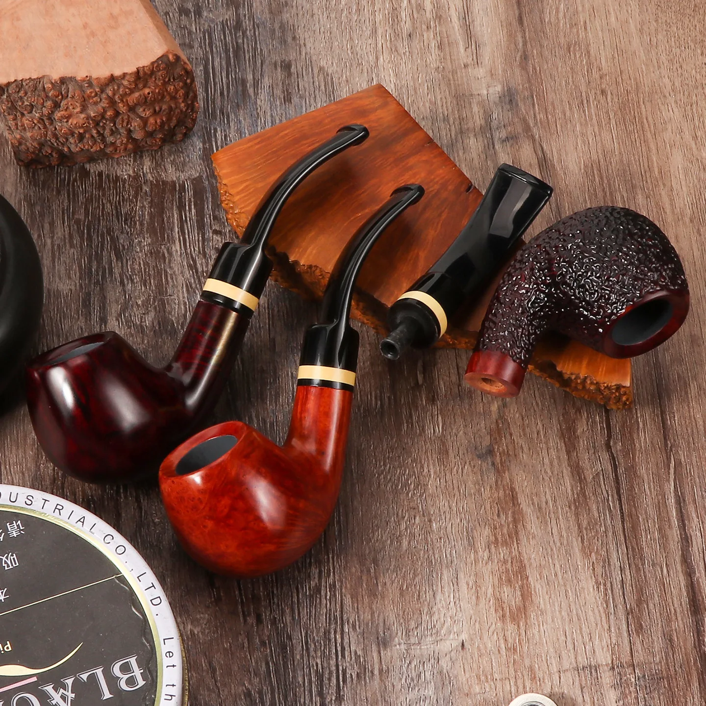 Vintage Briar Wood Smoking Pipe Handmade Traditional Tobacco Pipe Stem 3mm Accessories Cross-Border Hot Sale