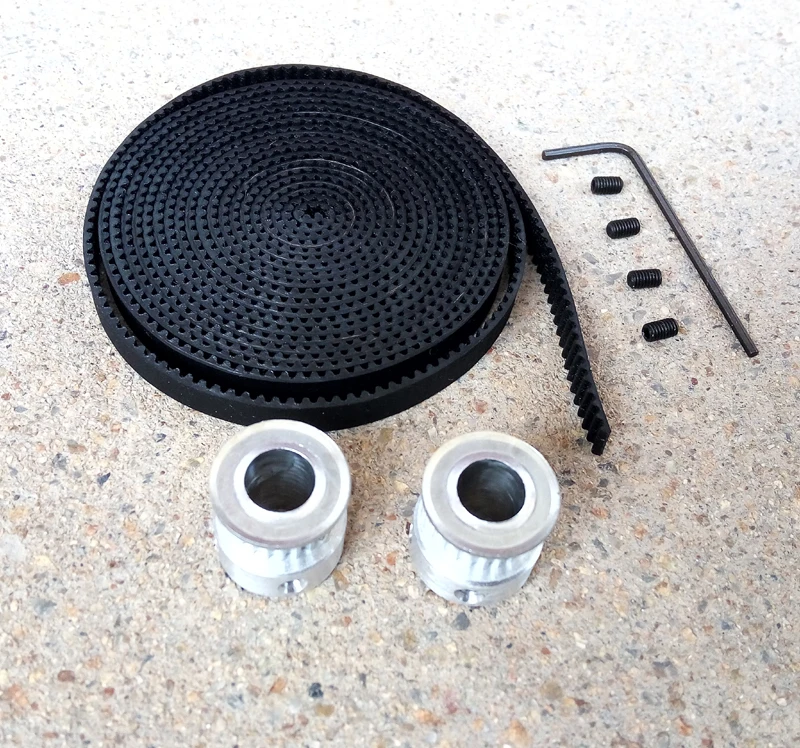 2 sztuk 20 zębów GT2 koło rozrządu otwór 5mm + 2 metry GT2 pasek rozrządu szerokość 6mm dla 3D drukarki maszyny CNC 2GT wysokiej jakości — zdjęcie 6