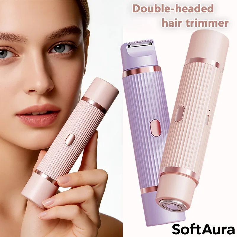 SoftAura Bikini Trimmer Electric Razor for Women Body Underarm Leg Shaver Female Painless Epilator Facial Mustache Hair Remover