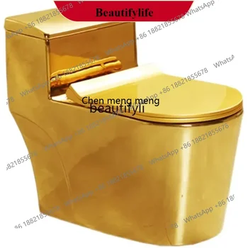 F185   Golden toilet seat large diameter color toilet local tyrant gold toilet European style creativity