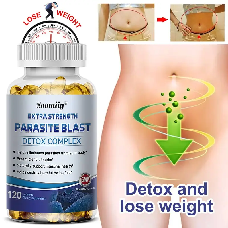 Parasite Blast Detox Complex, elimina parasitas, saúde intestinal, metabolismo, digestão saudável, melhora o sistema imunológico, 1475 Mg