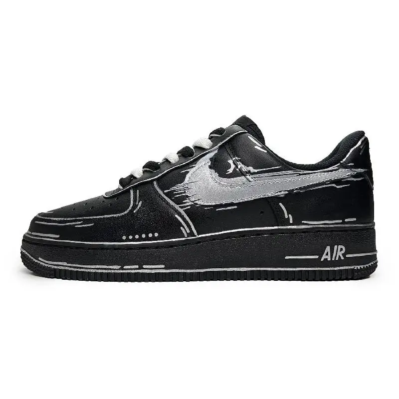 

[Нестандартный женский размерный заклинание] Nike Air Force 1-мерная магия, противоскользящая износостойкая низкая обувь для скейтборда, женская обувь