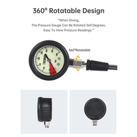 DIDEEP Scuba Diving Pressure Gauge Diving Residual Pressure Gauge Diving Gauge Replacement 80Cm
