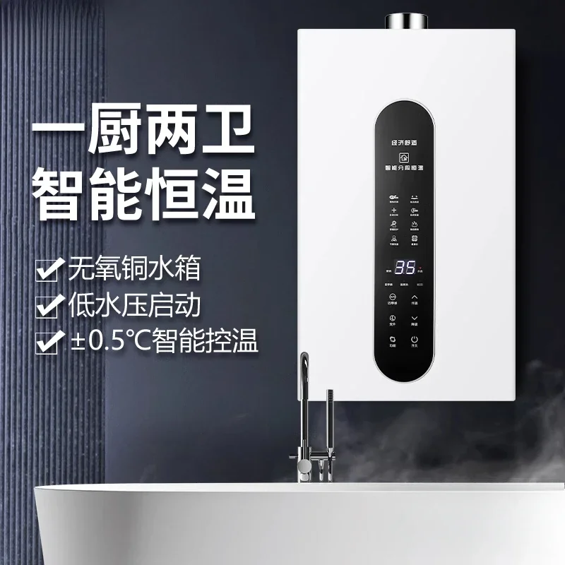 Gas water heater electric household natural   liquefaction gas strong exhaust constant temperature variable frequency bath
