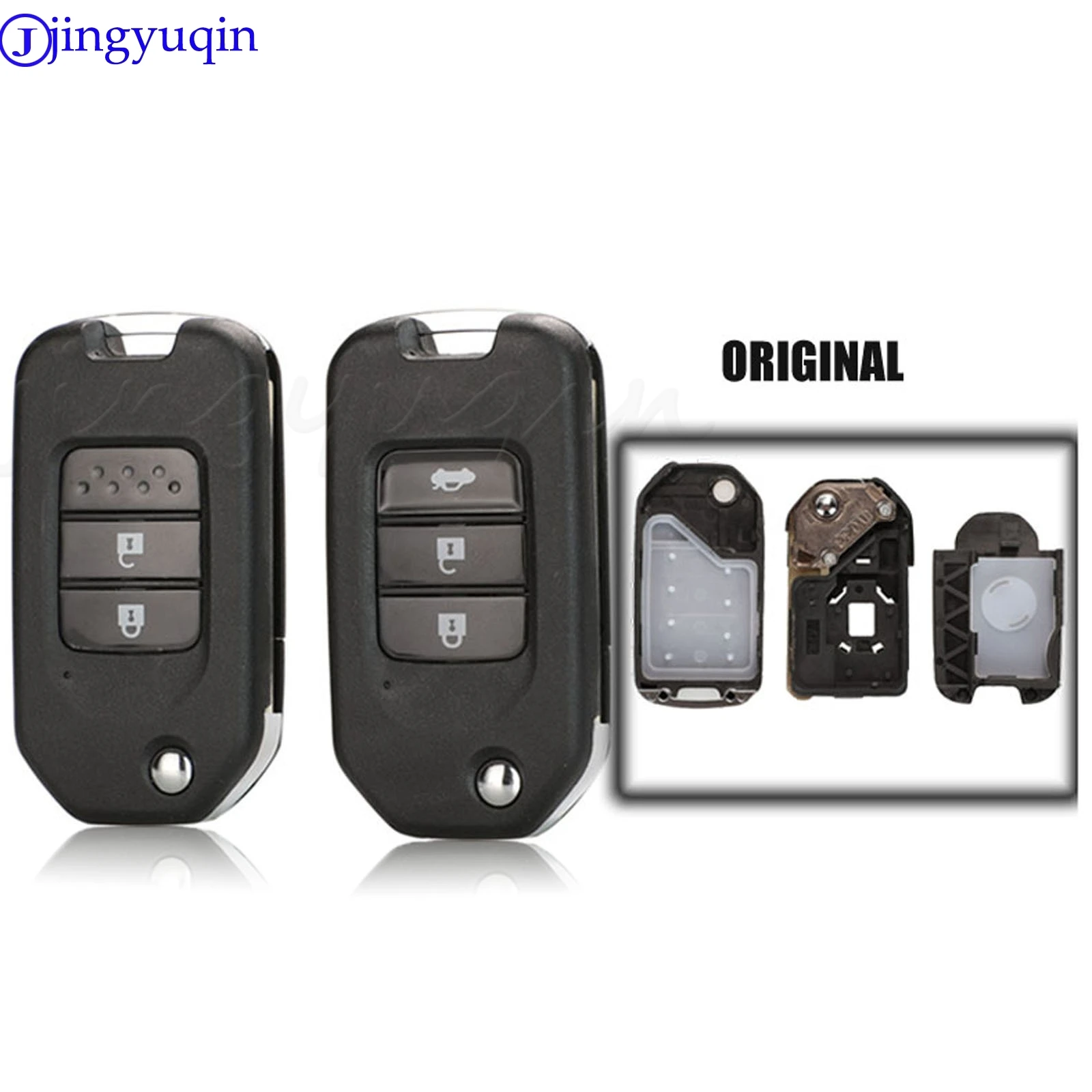 Jingyuqin 2/3 Buttons Remote G Key Shell Suit For Honda Civic Accord City CR-V Jazz XR-V Vezel HR-V FRV Original Key Replacement