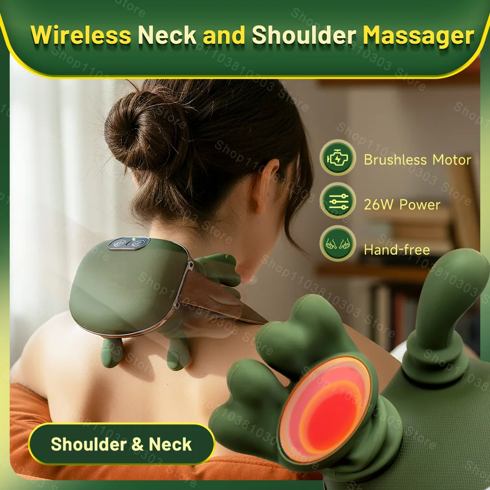 

Wireless Neck and Shoulder Massager Heated Kneading Back Massager Shawl Electric Deep Trapezius Muscle Relaxation Pain Relief