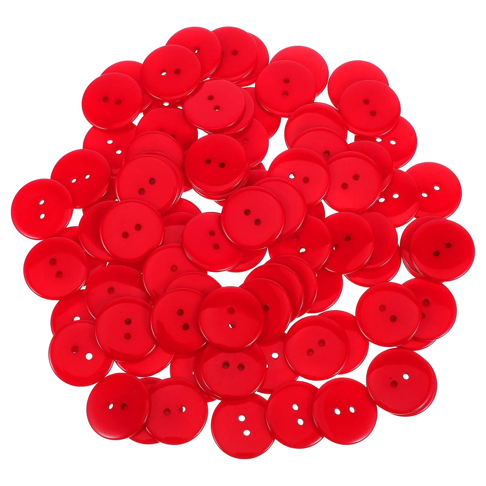 

100Pcs Round Resin Buttons Red 2 Holes Sewing Accessories Fasteners for Crafts DIY Projects Children Craft Buttons