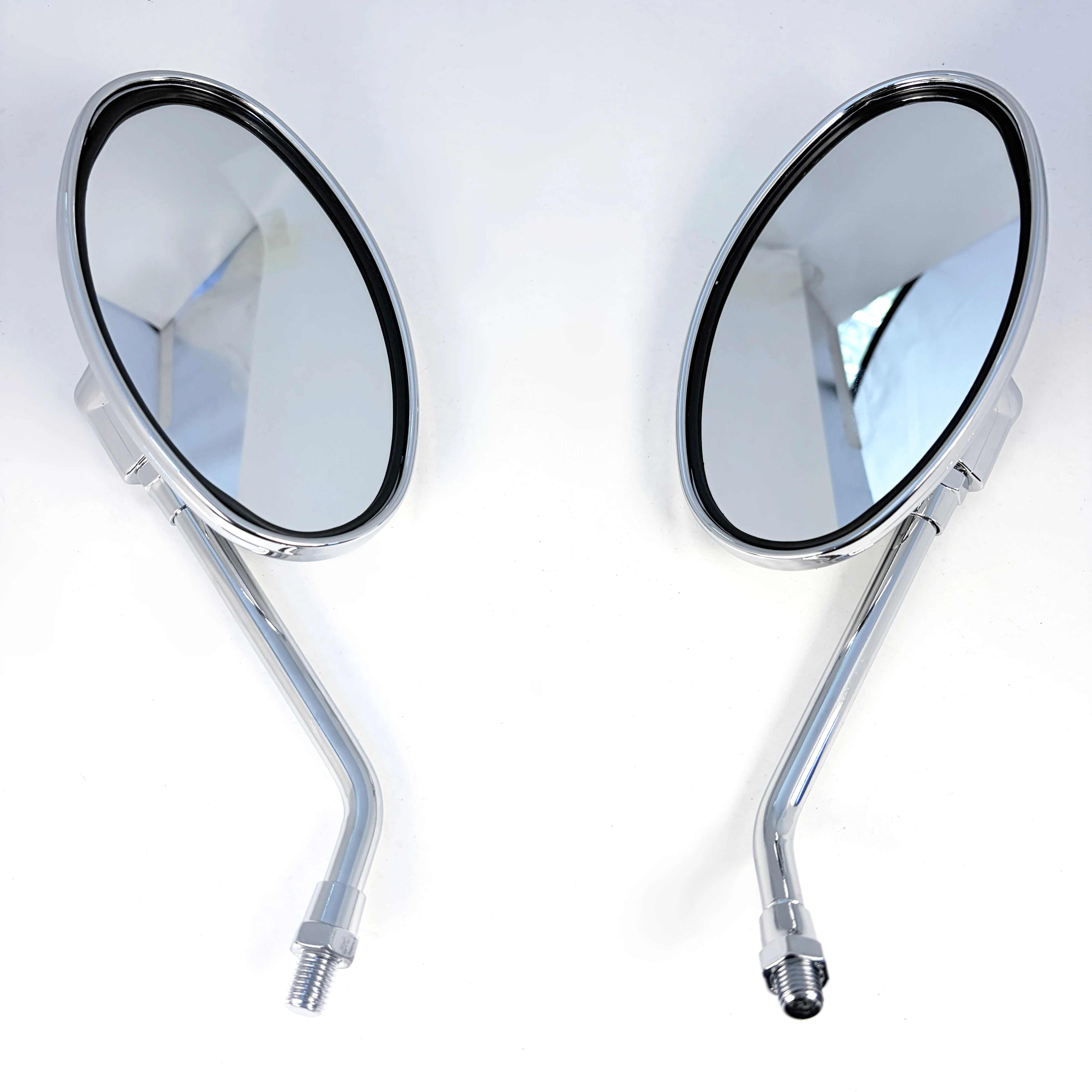 Universal 10MM Motorcycle Oval Chrome Rearview Mirrors Motorbike Side View Mirrors Compatible with Yamaha XT Virago 125 535 1100