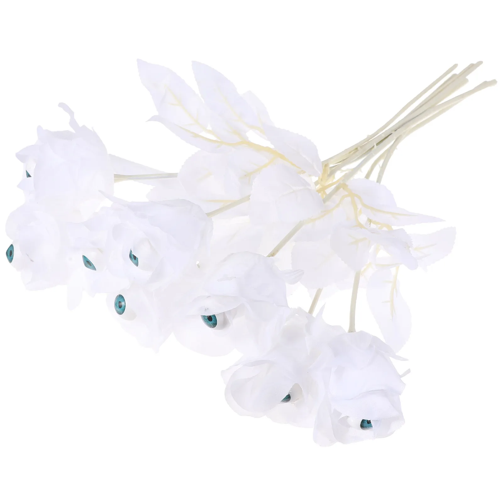 

8PCS Artificial Eyeball Roses Simulated Halloween Decoration White Party StoreHaunted House Photos Prop Practical