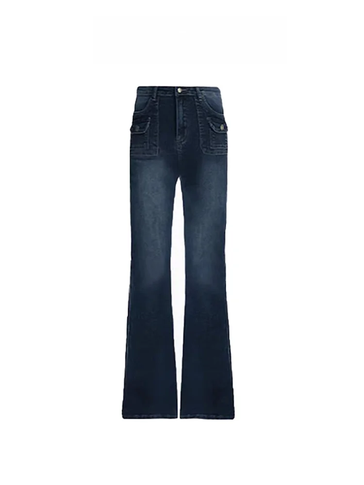 

High Waist Straight Leg Bell Bot Jeans Women's Autumn Winter New Sle Slimming Stretchy Long Pants Retro Chic Flared Trou...