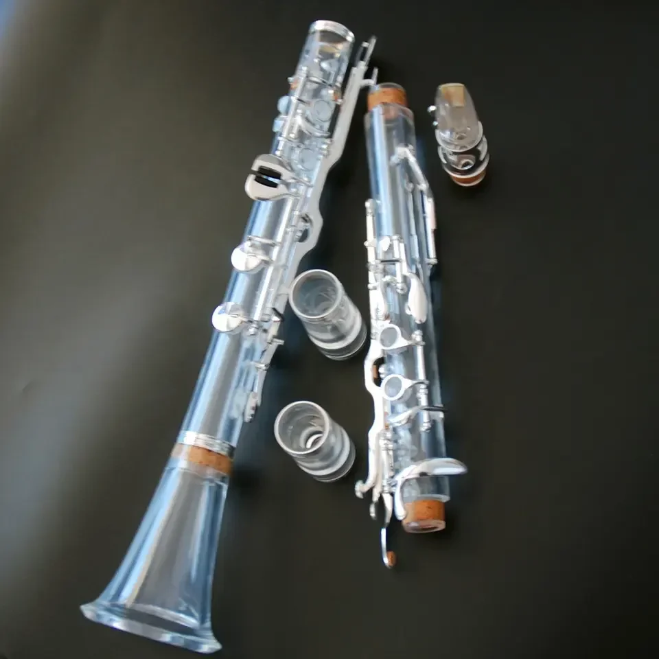 High Quality Turkish System Transparent G Clarinet Silver Plated 18 Keys Instrument