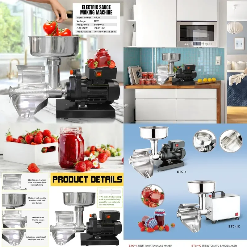 Electric Jam Machine Electric Tomato Juicer Electric Sauce Making Machine for Stainless Steel Cross-border Use
