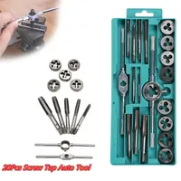 Multifunction Tap and Die Set Hand Screw 12/20Pcs M3-M12 Metric Screw Thread Plugs Taps Straight Taper Tapping and Thread Tools
