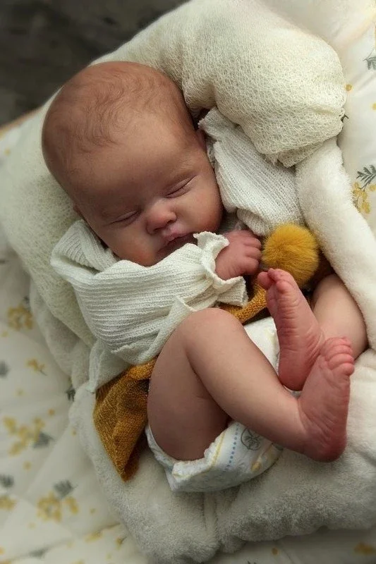 

19'' Quinbee Sleeping Reborn Doll Kit Lifelike 3D Skin Multiple Layers Painting Doll Parts with Visible Veins