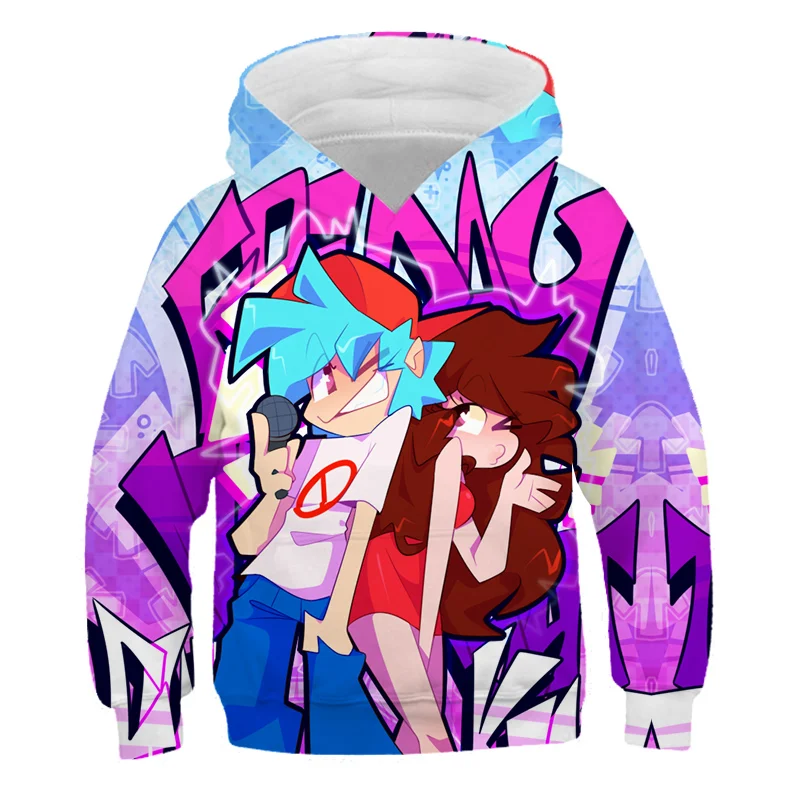 Anime Game Friday Night Funkin Hoodies 3D Print Sweatshirts Boys Girls Hooded Pullovers Fashion Cartoon Kids Tracksuits Clothing