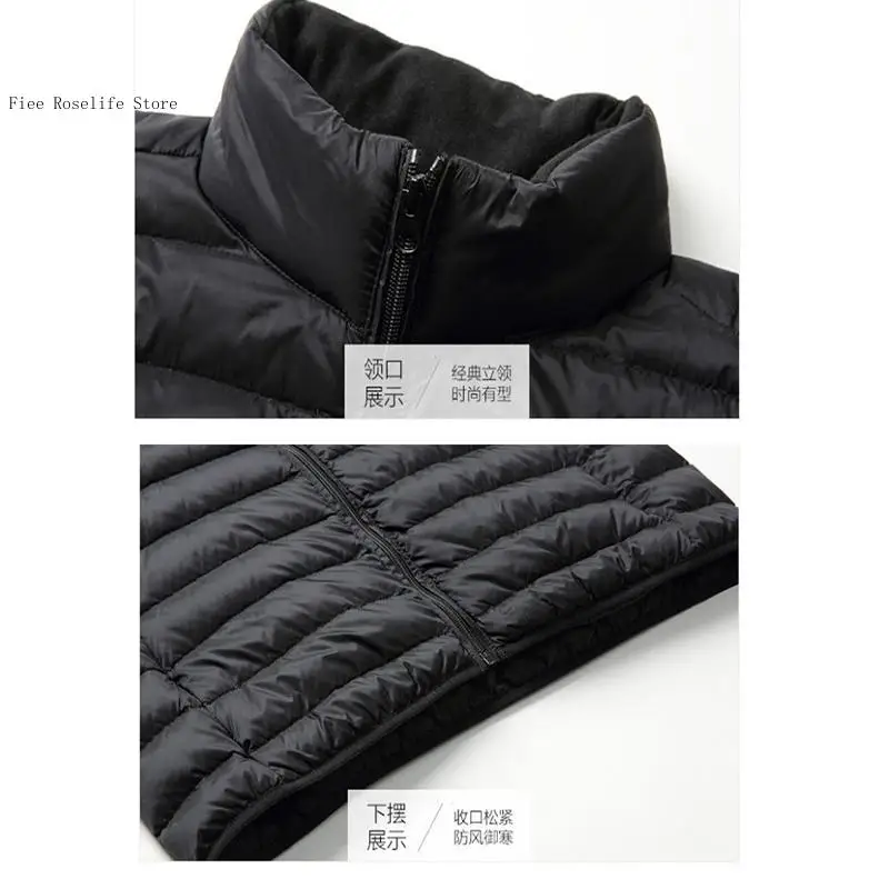 Autumn and Winter Light and Thin Standing Collar Short Slim Fit and Warm Down Jacket Coat Men