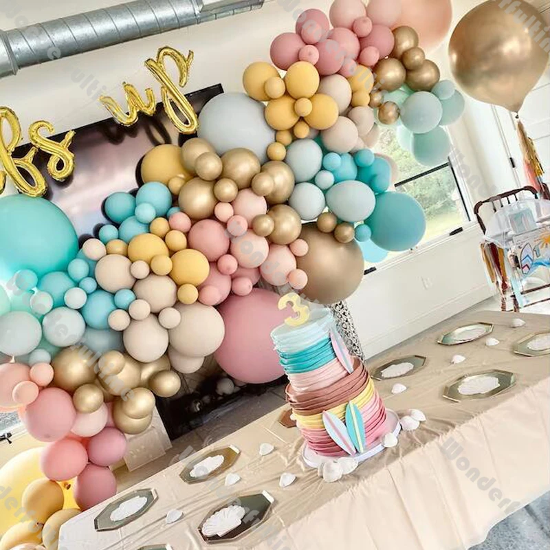 Boho Balloon Rainbow 5/10/12/18inch Doubled Matte Pastel Retro Latex Kids Birthday Balloon Set Baby Shower Decoration Air Globos