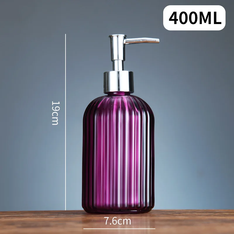 400ml lotion press bottle shampoo shower gel hand soap dispensing glass empty bottle cosmetic replacement bottle colorful