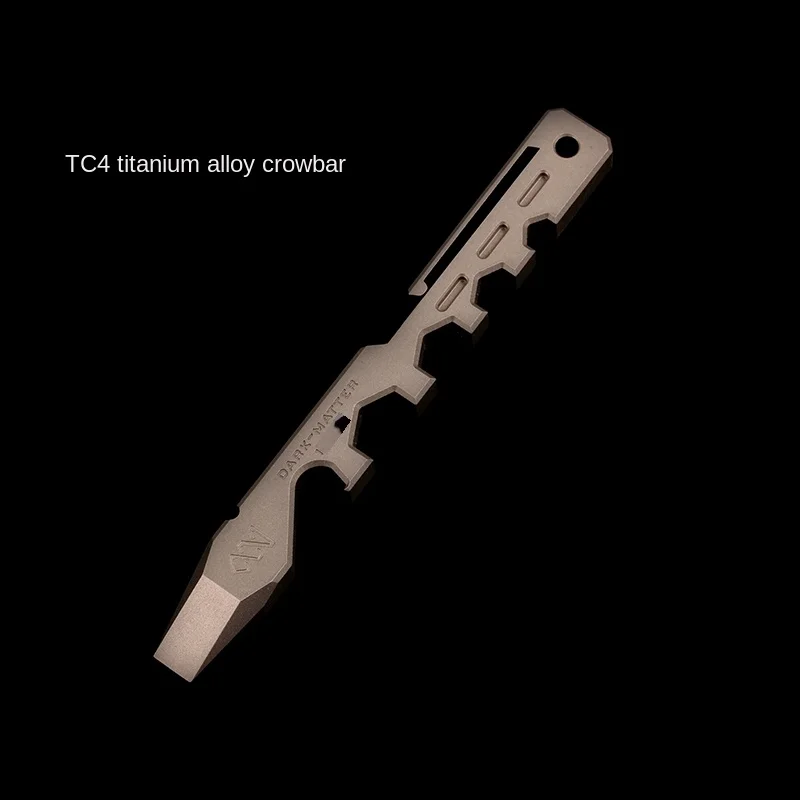 

TC4 Titanium Alloy Wrecking Bar EDC Multi-Function Tool Screwdriver Wrecking Bar Bottle Opener Outdoor Survival and Self-Defense