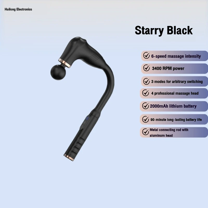 مدلك بمقبض طويل على شكل حرف U لعمال المكاتب، قرع مناديل عميقة لأكتاف الظهر والرقبة والساقين والقدمين، هادئ وطويل