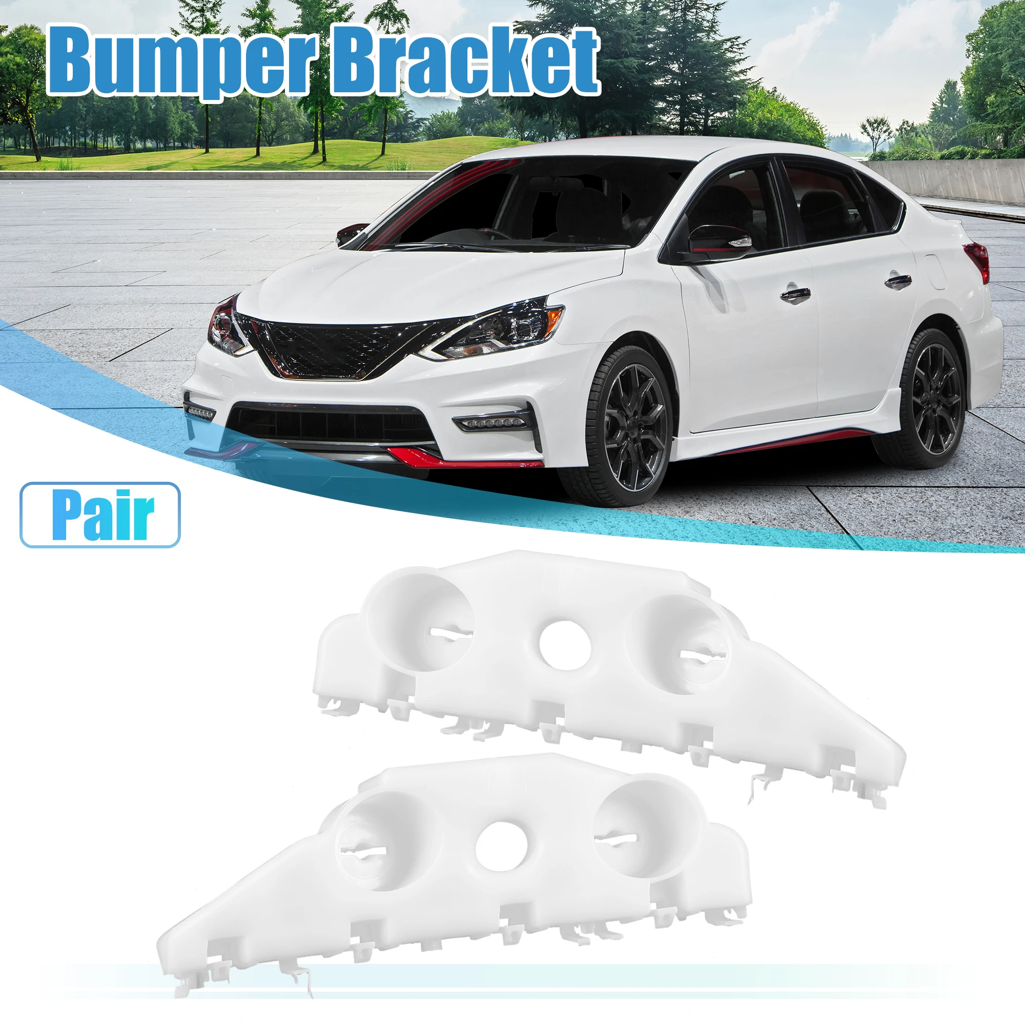 

UXCELL 1 Pair Front Bumper Mounting Bracket 62221-9HS0A 62220-9HS0A for Nissan White