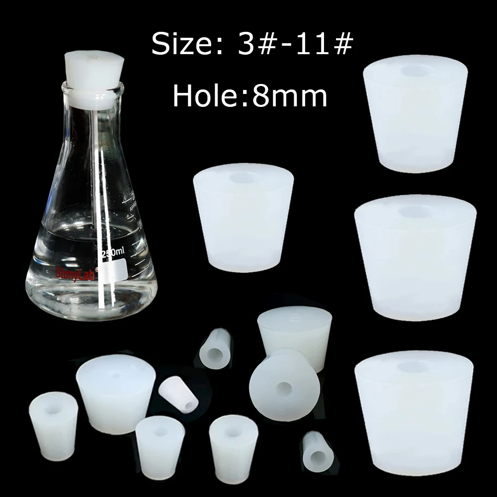 Fermentation Silicone Plugs 5Pcs, 8mm Hole Wine Stoppers for Airlock Valve Bubbler Exhaust Valve