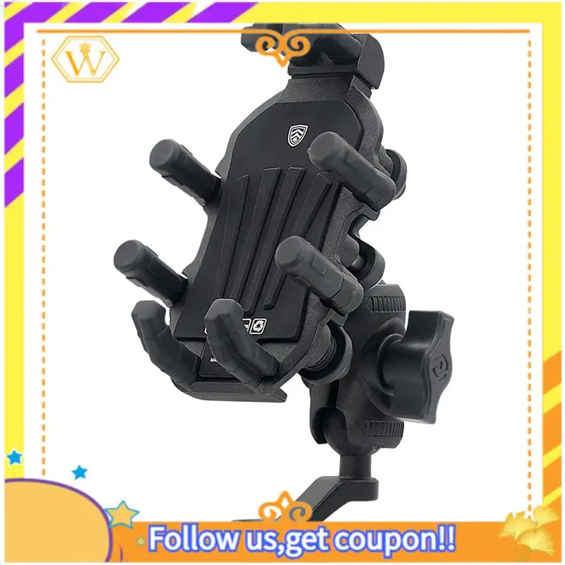 Motorcycle Bike Phone Mount With Vibration Dampener For 4.7-7.1 Inch Phones, Universal Rearview Mirror Mount, Durable