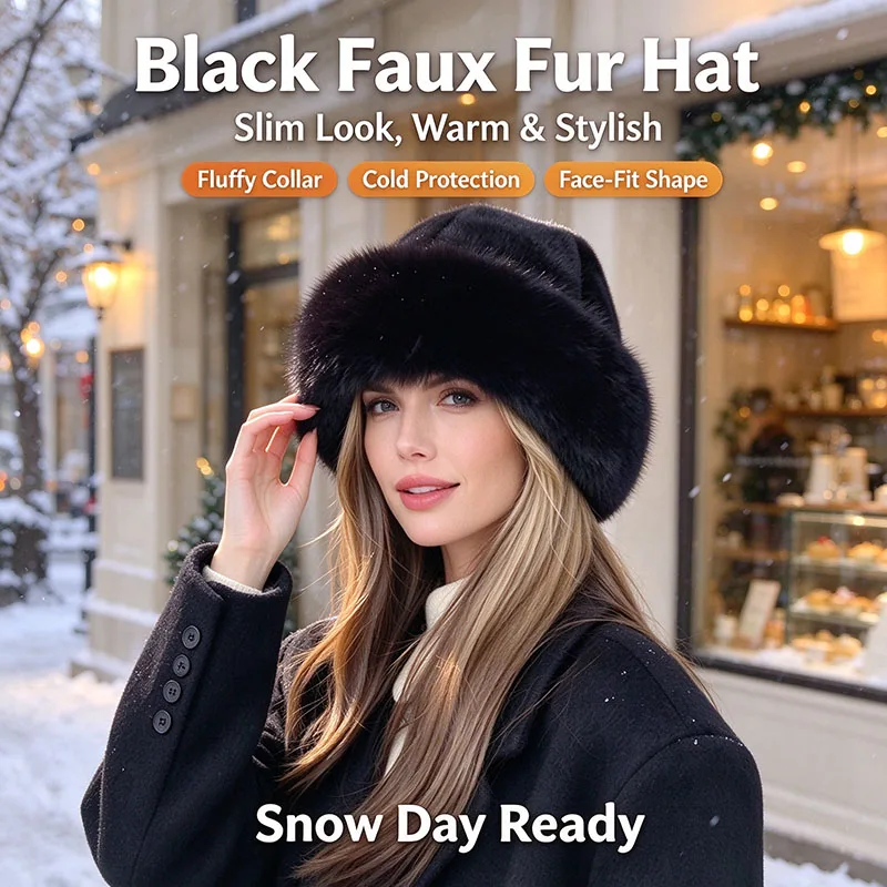 Autumn and Winter 2025 New Mongolian Hat Women's Fashion Fur Cap Fur Hat Brimless Plush Fluffy Skiing Riding Warm Caps MZr02