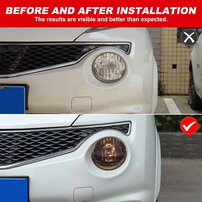 

For 2011-2019 Nissan JUKE Infiniti ESQ PVC Car Front Headlight Light Film Trim Sticker Protective Auto Accessories