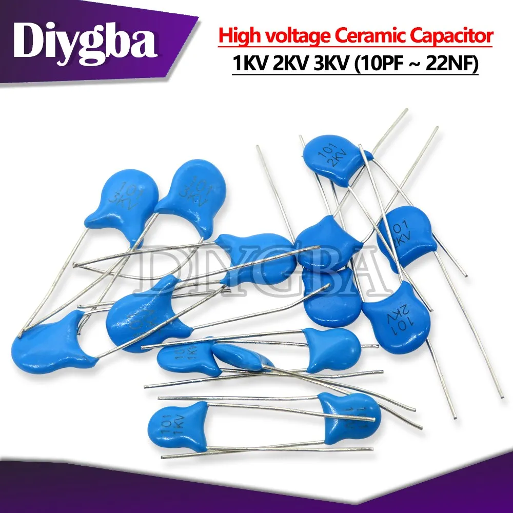 

20PCS 1KV 2KV 3KV High voltage Ceramic Capacitor 10pf 22pf 33pf 47pf 100pf 220pf 330pf 470pf 1nf 2.2nf 3.3nf 4.7nf 10nf 22nf