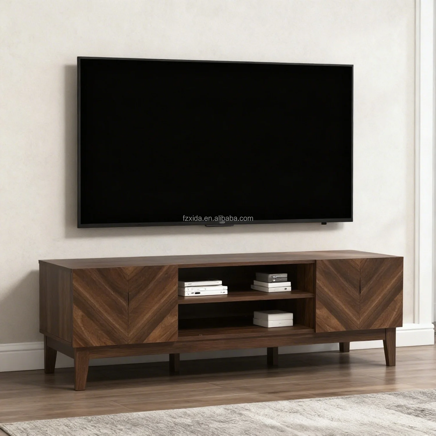 

Modern Style Wooden Adjustable TV Stand Storage Cabinet for Living Room Bedroom Home Office Apartment Hotel Home Furniture