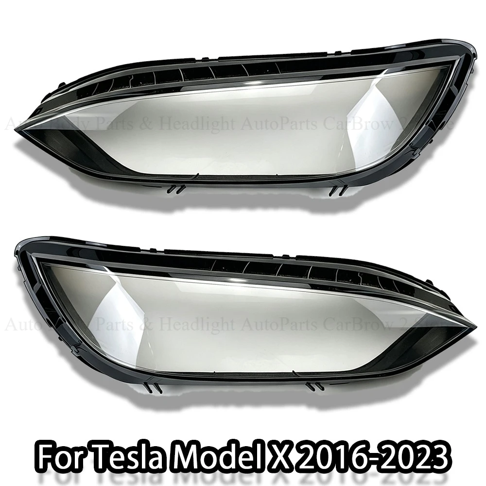 Headlight Lens Cover For Tesla Model X 2016-2023 Transparent Front Headlamp Clear Shell Replacement Head Light Lens Repair Parts