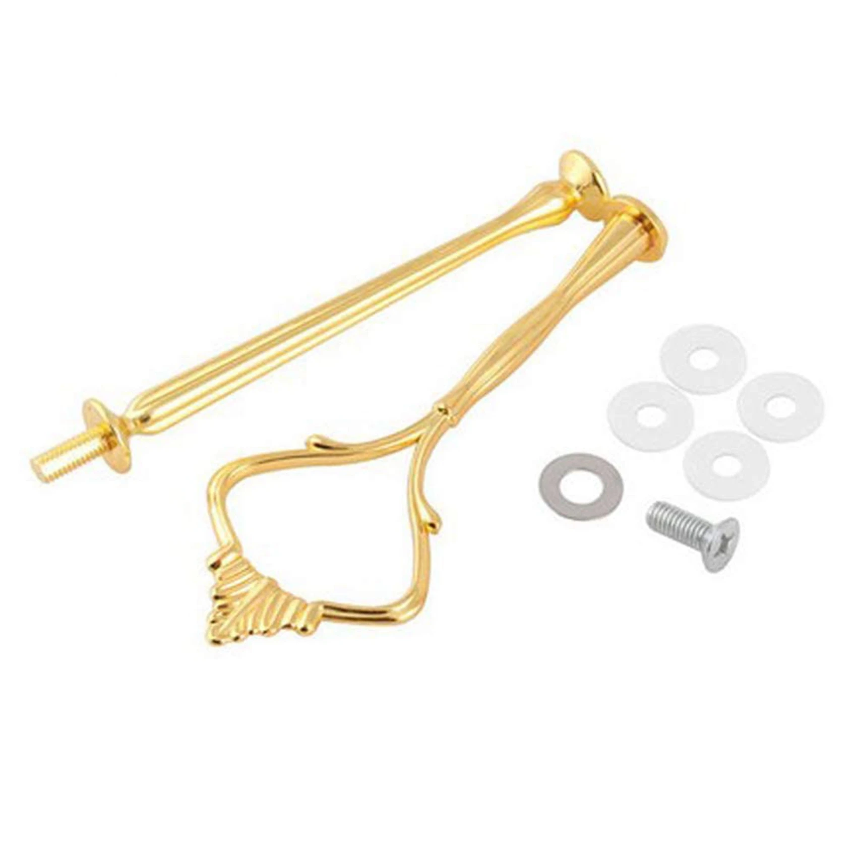 GTBL 8 Set Of 3 Tier Cake Plate Stand Handle Hardware, 2 Styles Tiered Fruit Cake Plate Handle Cake Tray Stand, Gold
