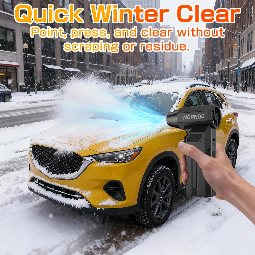 منفضة هواء كهربائية محمولة ​ مروحة توربو جيت     مصباح LED لاسلكي قوي لإزالة الثلوج في السيارة 4 تروس قابل للتعديل 140000 دورة في الدقيقة