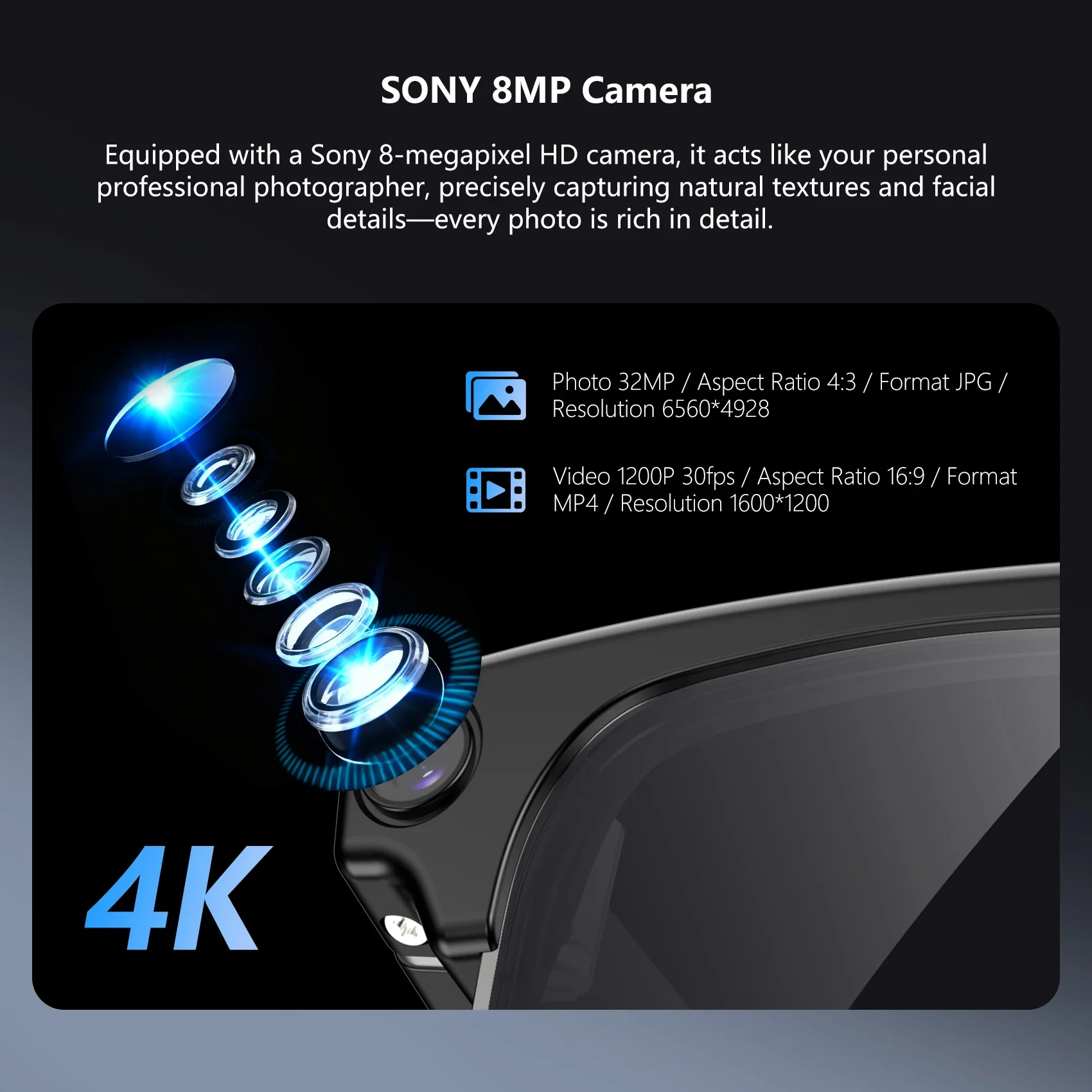 NEW Blackview BV200 Shooting Smart glasses 8MP 4K HD camera Bluetooth Call Voice Assistant AI Translation Glasses Free shipping