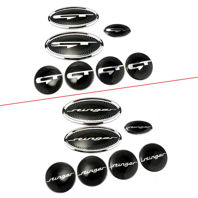 7pcs 3D ABS K Logo Car Front Hood Rear Trunk Logo Emblem Badge Stickers for Kia Sportage Sorento Optima Forte Rio Stinger K5