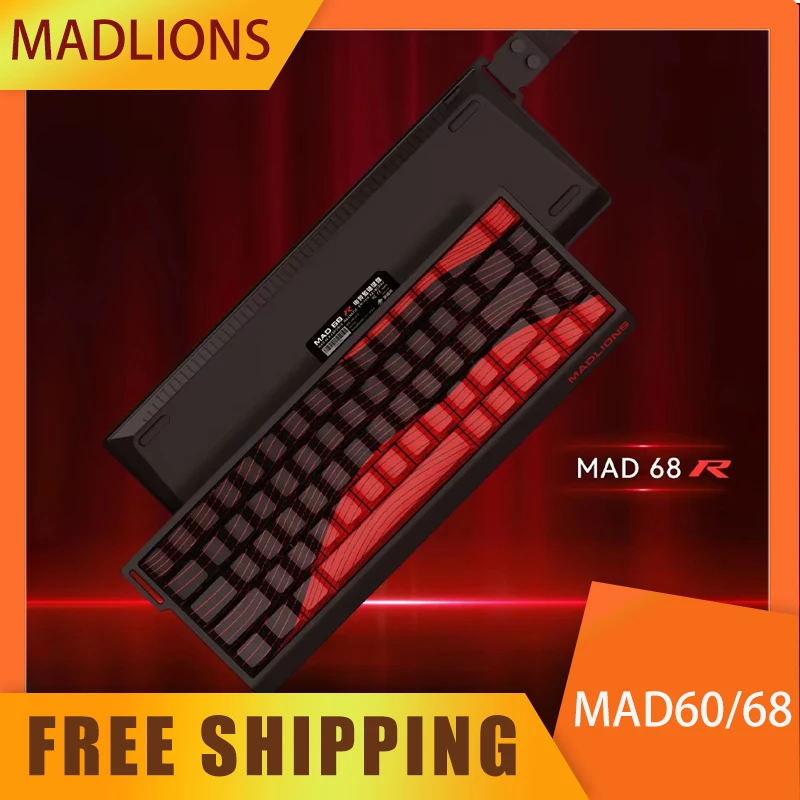 MADLIONS MAD60he Keyboard Magnetic Switch 61/68Keys MAD68 Wired Hot Swap Rapid Trigger Esports Gaming Mechanical Keyboard Custom