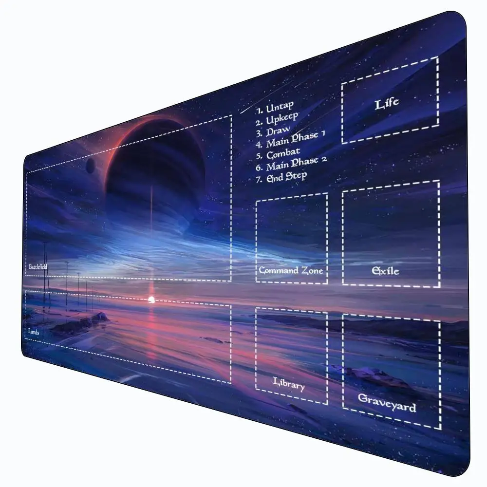 Artistic Sunset Purple Mouse Pad Card Game Mat Large Computer Offices Mousepad Anti-slip for MTG DTCG CCG RPG Trading Cards Mats